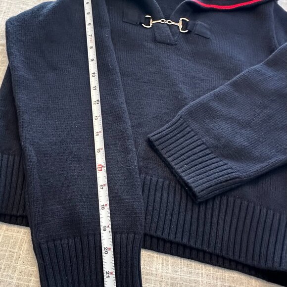 NWT Mau Mau Navy Sailor Collar Cashmere Blend Horsebit Knit Sweater M - Picture 6 of 8